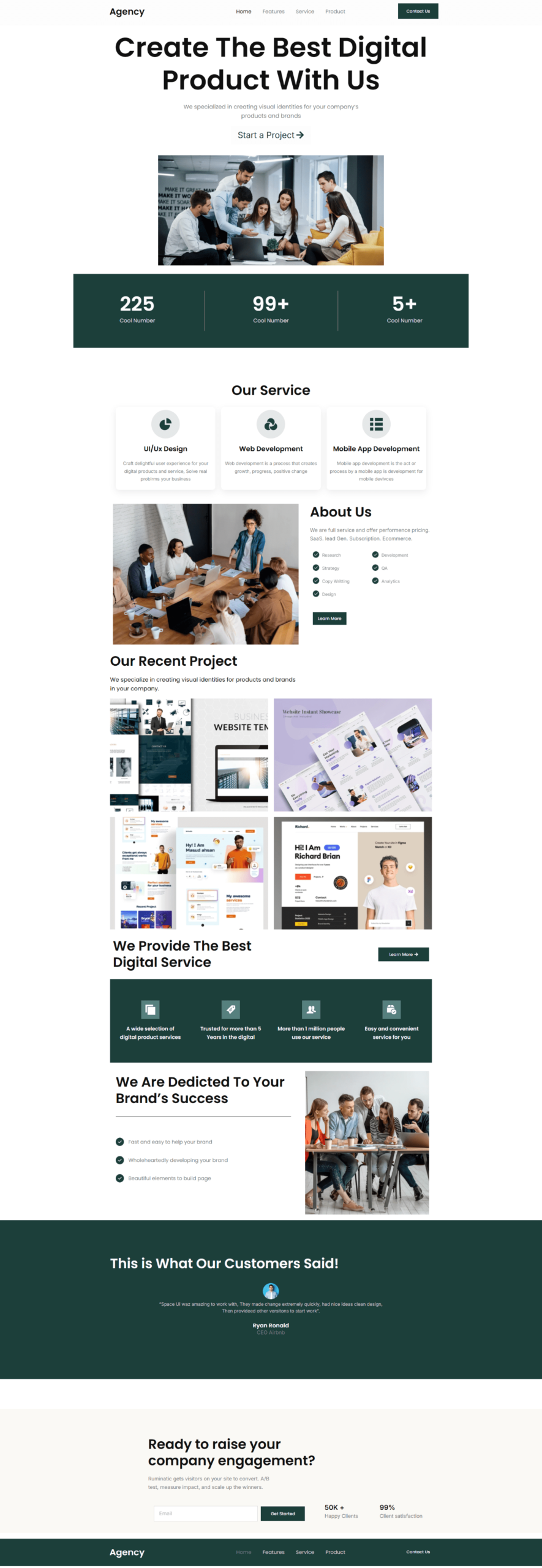 Digital Agency Landing Page design project by Bayajit Islam – WordPress website using Elementor, responsive design with modern UI/UX.