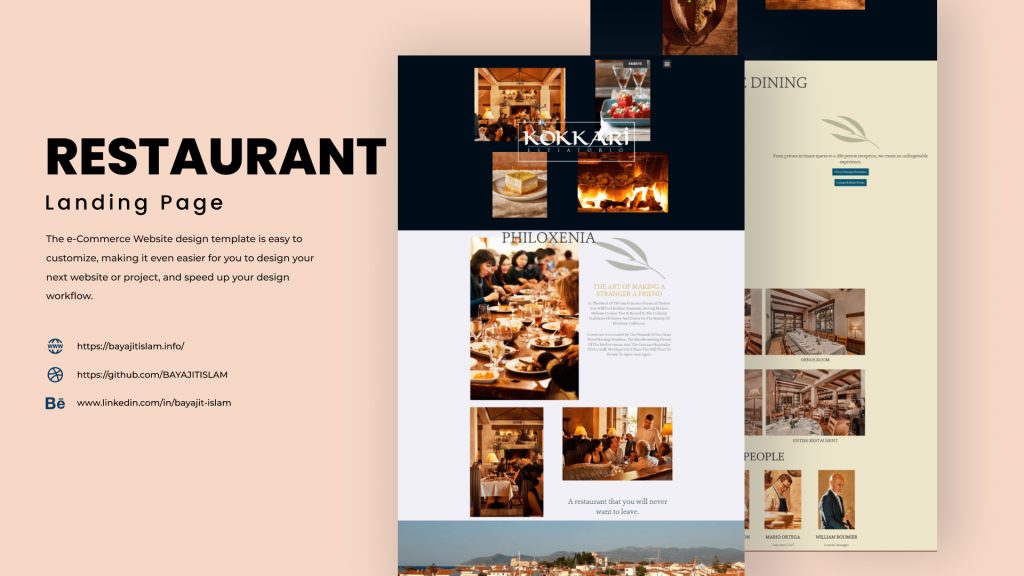 Restaurant website design project by Bayajit Islam – WordPress website with responsive design and menu integration using Elementor. Bayajit Islam Portfolio